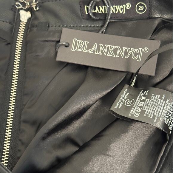 NWT [BLANK NYC ] Black Vegan Leather Mini Skirt - Picture 8 of 11